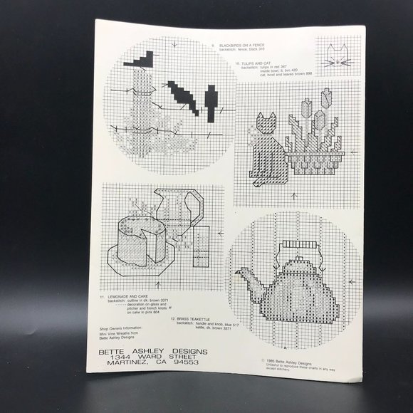 Vintage Cross Stitch Patterns, Mini Wreaths Little Bit Country Designs for Vines - Picture 2 of 2